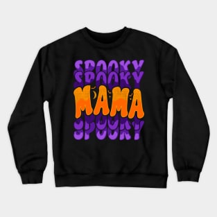 Mom Mama Halloween Spooky Typography Crewneck Sweatshirt